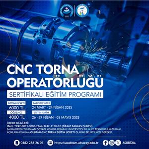 CNC Torna Operatörlüğü Sertifikalı Eğitim Programı