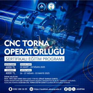 CNC Torna Operatörlüğü Sertifikalı Eğitim Programı